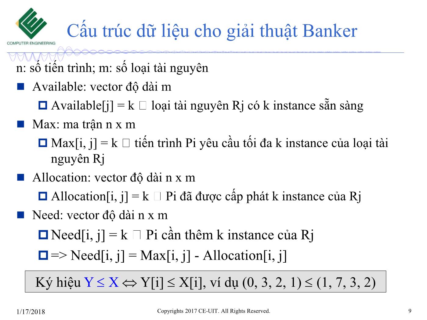 Bài giảng Hệ điều hành - Chương 6: Deadlocks (Phần 2) - Trường Đại học Công nghệ thông tin trang 9