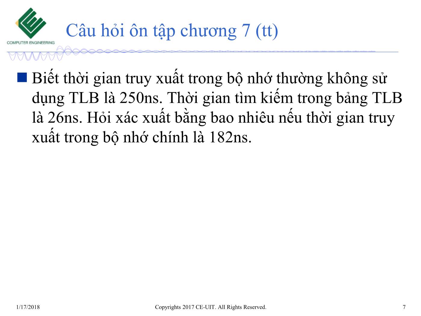 Bài giảng Hệ điều hành - Chương 8: Bộ nhớ ảo - Trường Đại học Công nghệ thông tin trang 7