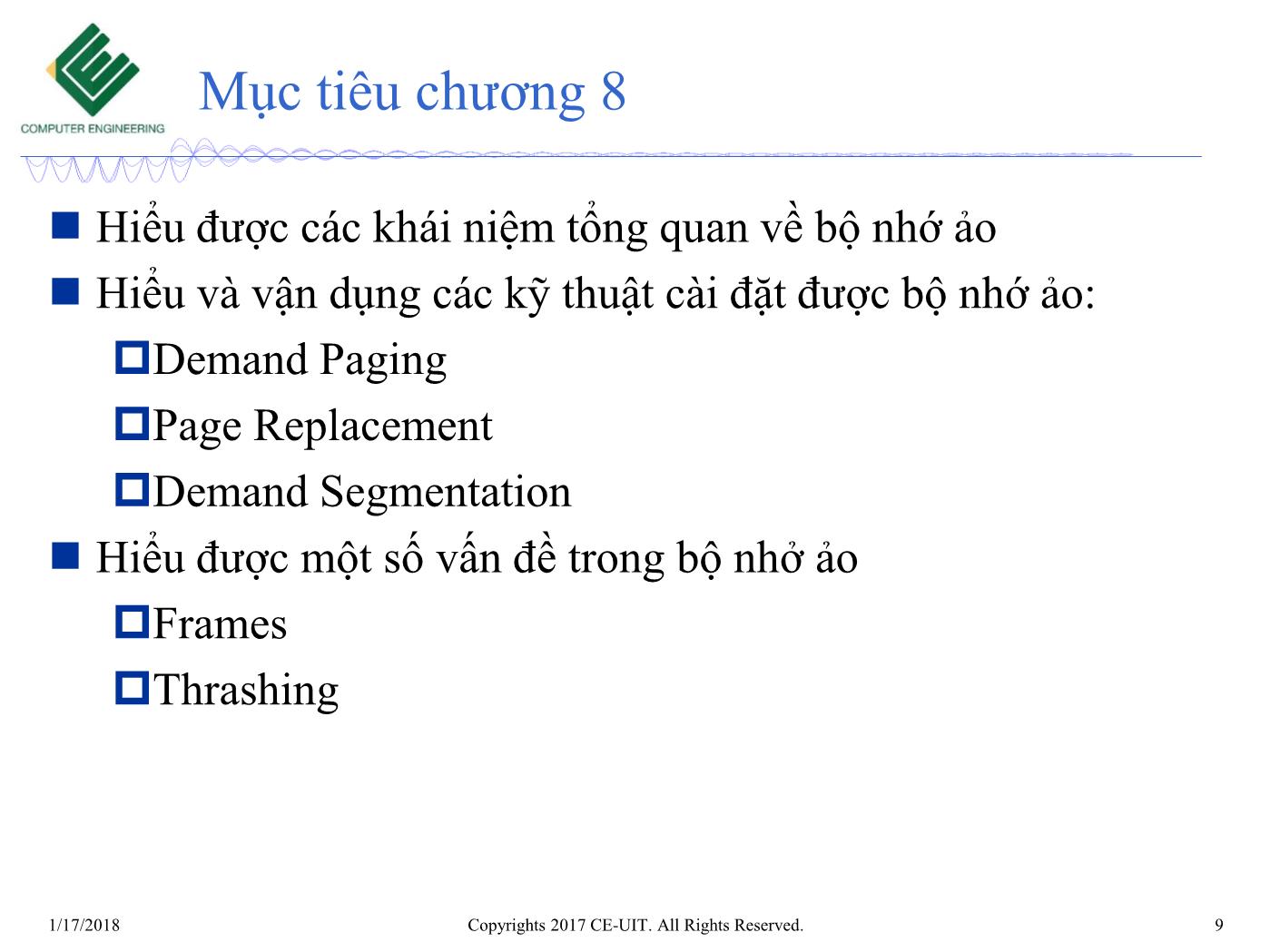 Bài giảng Hệ điều hành - Chương 8: Bộ nhớ ảo - Trường Đại học Công nghệ thông tin trang 9