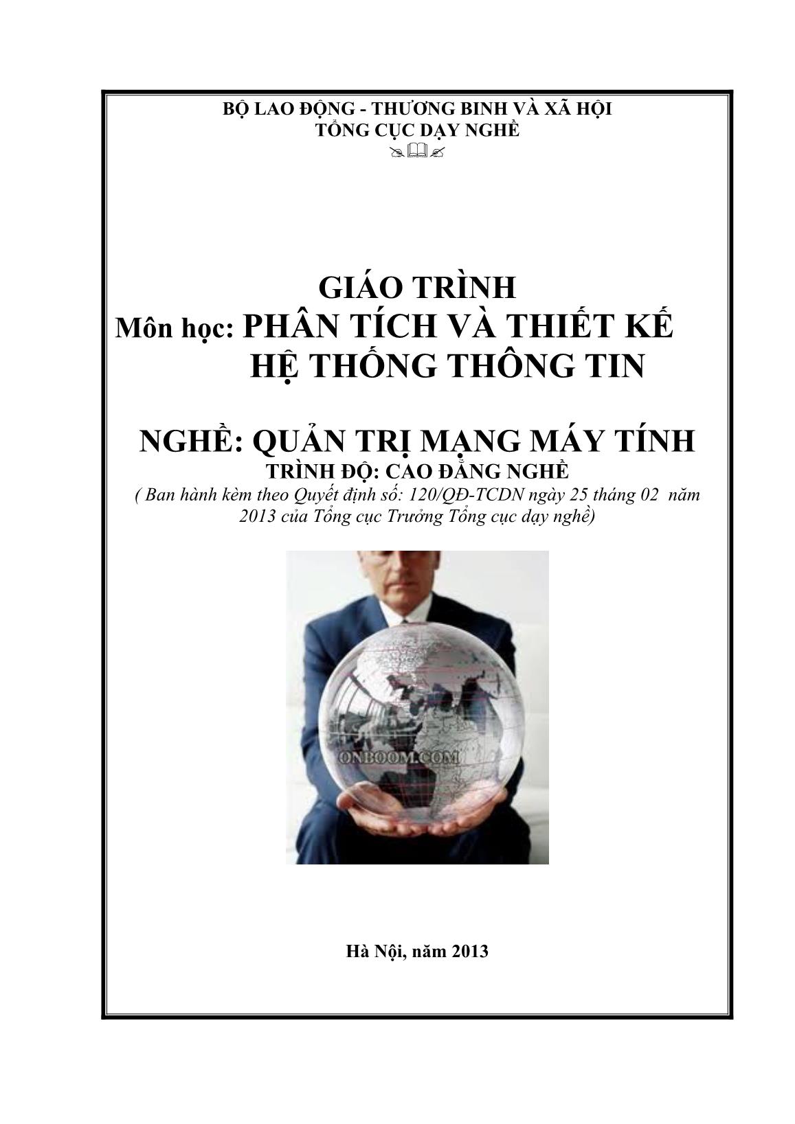 Giáo trình Phân tích và thiết kế hệ thống thông tin trang 1