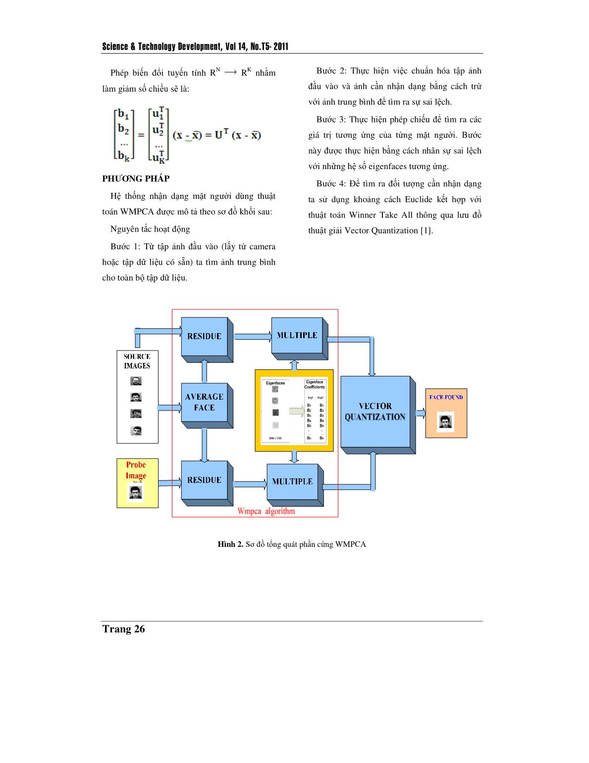 Thiết kế SOPC cho ứng dụng nhận dạng mặt người dùng thuật toán WMPCA trang 3