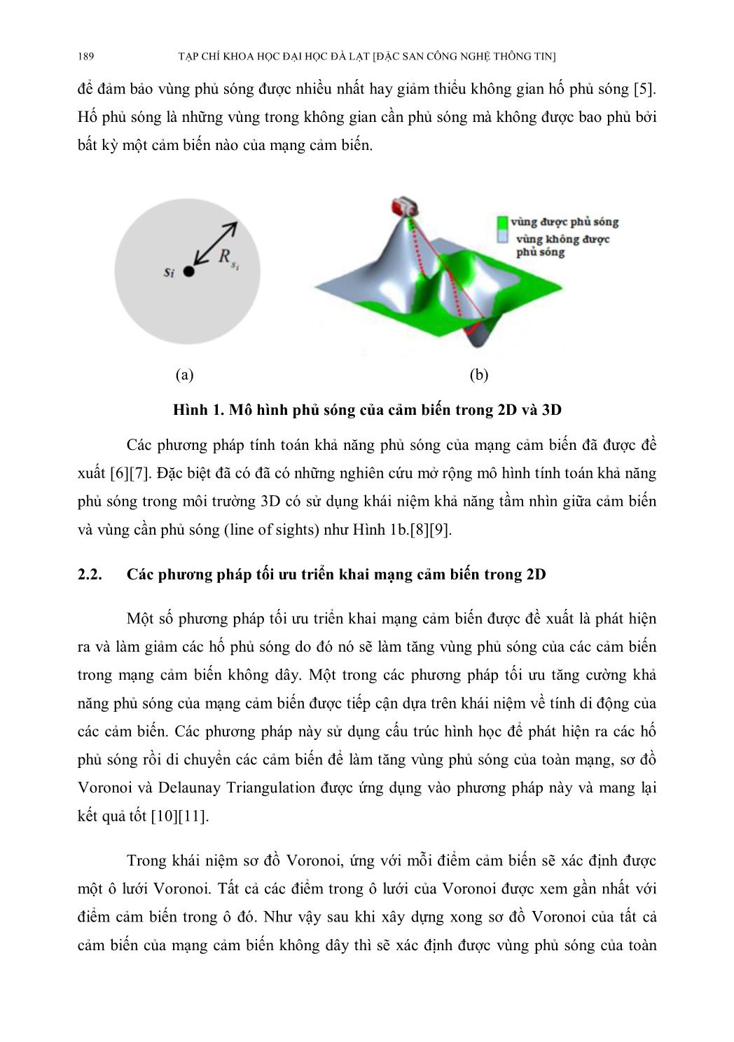 Tối ưu hóa vùng phủ sóng của mạng cảm biến không dây bằng thuật toán Voronoi trong môi trường 3D trang 3