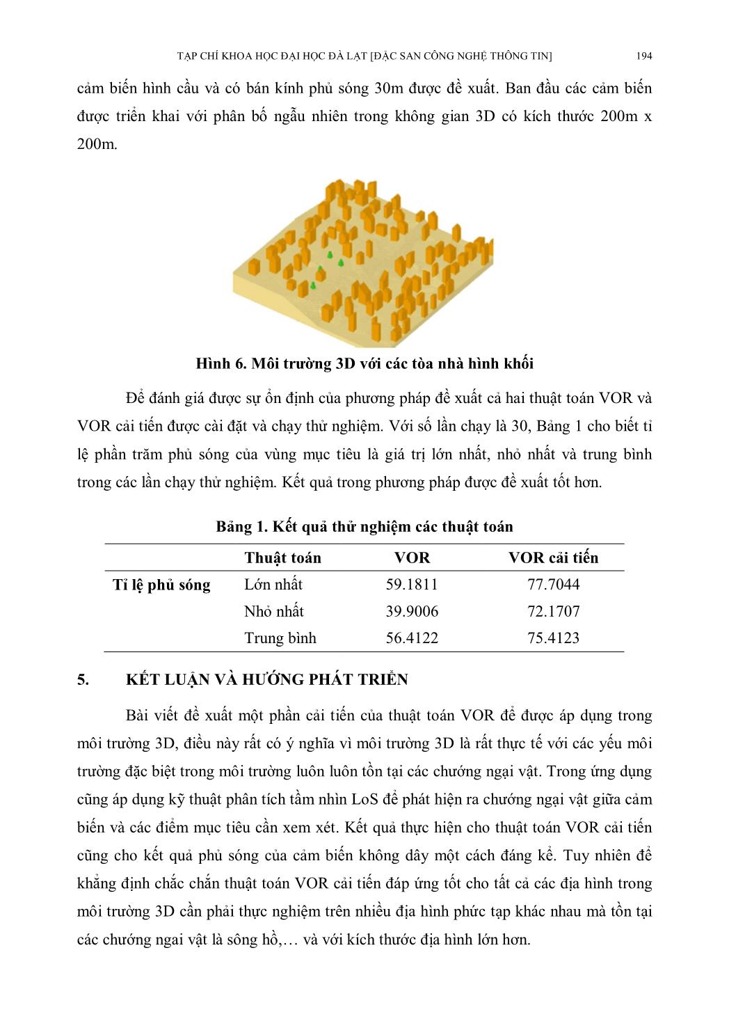 Tối ưu hóa vùng phủ sóng của mạng cảm biến không dây bằng thuật toán Voronoi trong môi trường 3D trang 8