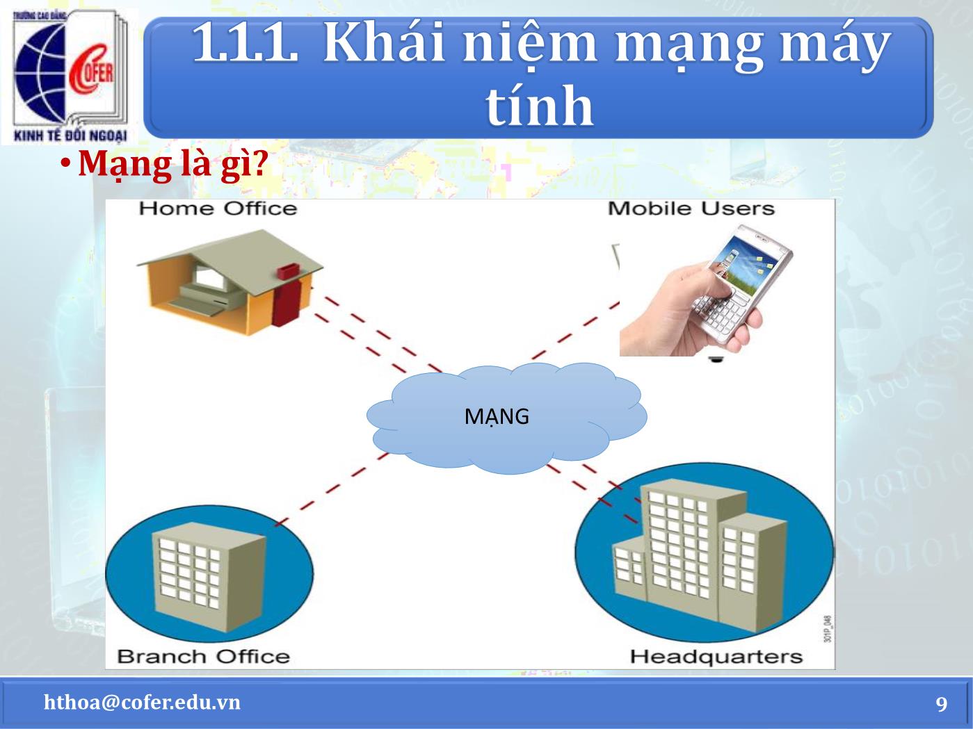 Bài giảng Mạng máy tính - Chương 1: Tổng quan về mạng máy tính và Internet - Hoàng Thanh Hòa trang 9