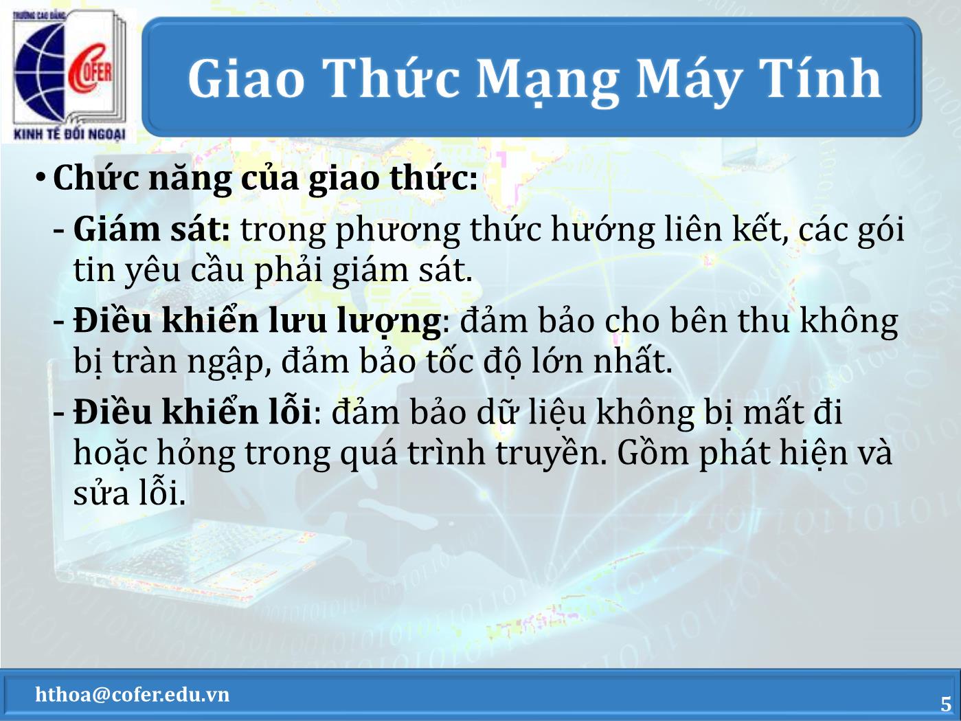 Bài giảng Mạng máy tính - Chương 2: Mô hình tham chiếu OSI - Hoàng Thanh Hòa trang 5