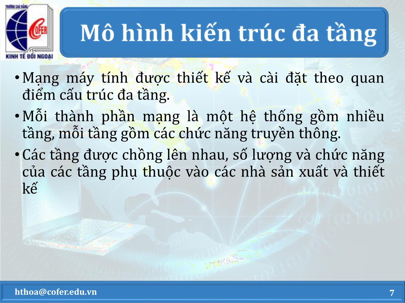 Bài giảng Mạng máy tính - Chương 2: Mô hình tham chiếu OSI - Hoàng Thanh Hòa trang 7