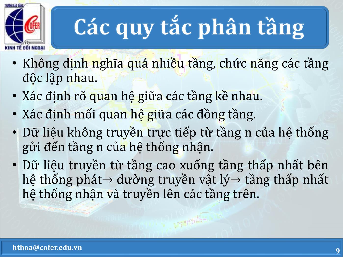 Bài giảng Mạng máy tính - Chương 2: Mô hình tham chiếu OSI - Hoàng Thanh Hòa trang 9