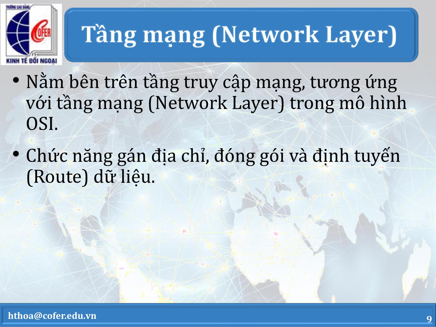 Bài giảng Mạng máy tính - Chương 4: Họ giao thức TCP/IP - Hoàng Thanh Hòa trang 9