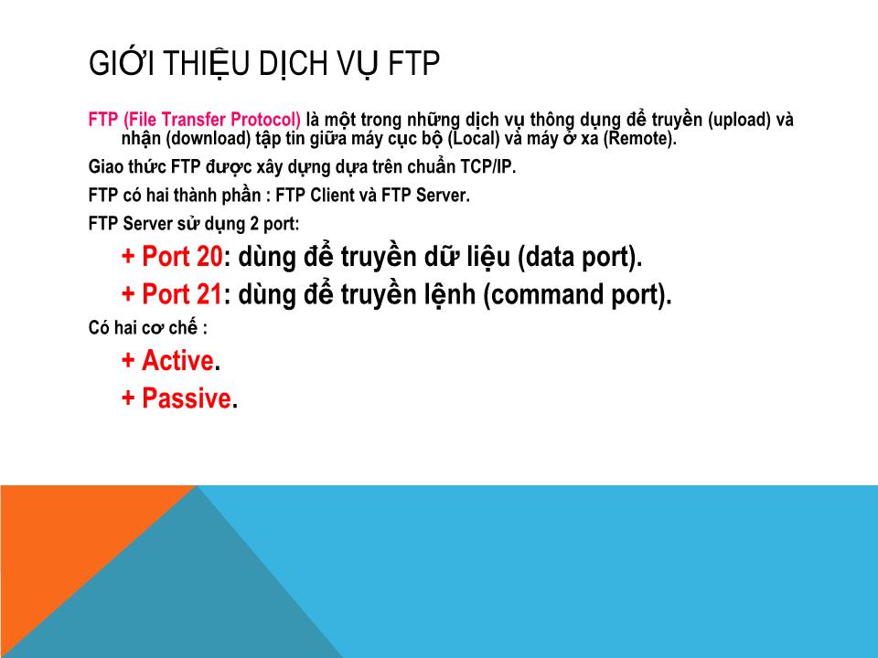 Bài giảng Dịch vụ mạng linux - Chương 5: Dịch vụ FPT, FPT - DNS - Phạm Mạnh Cương trang 3