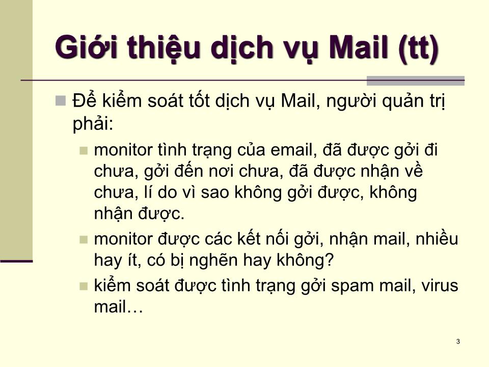 Bài giảng Dịch vụ mạng linux - Chương 6: Dịch vụ mail - Phạm Mạnh Cương trang 3