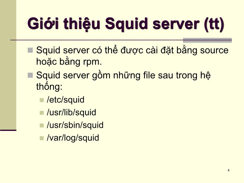 Bài giảng Dịch vụ mạng linux - Chương 7: Squid server - Phạm Mạnh Cương trang 4