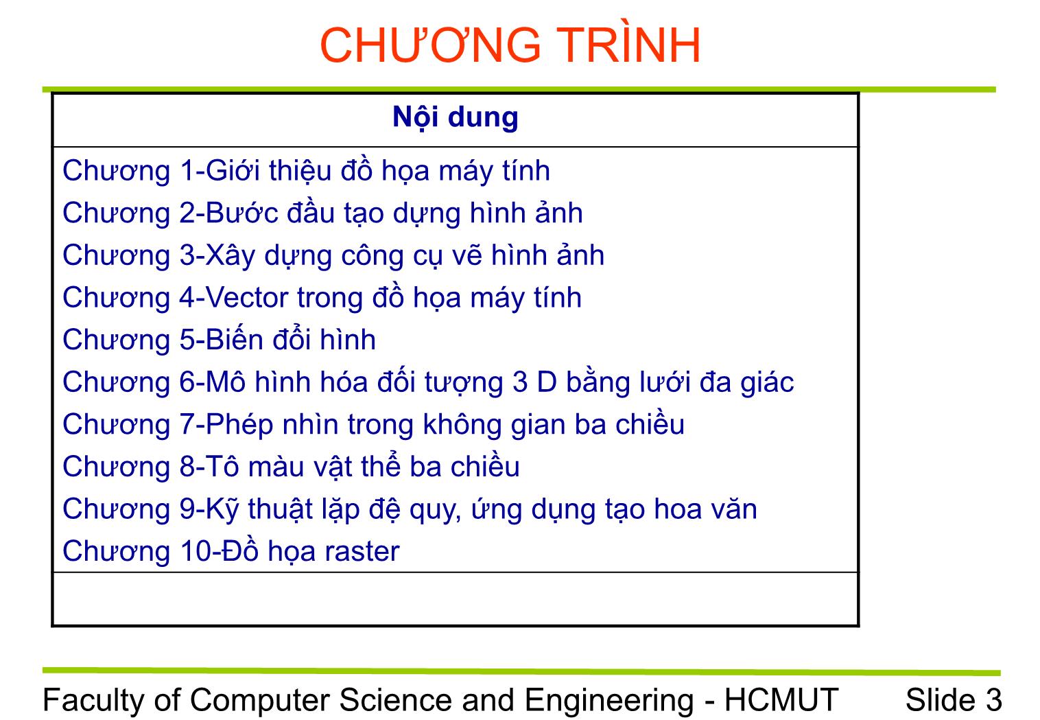 Bài giảng Đồ họa máy tính - Chương 1: Giới thiệu đồ họa máy tính - Trường Đại học Bách khoa TP Hồ Chí Minh trang 3