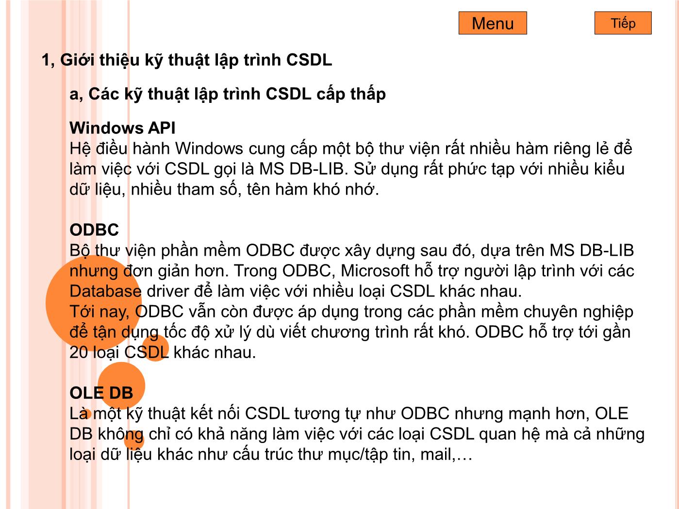 Bài giảng Microsoft Visual Basic - Bài 1: Tổng Quan Lập Trình CSDL trang 5