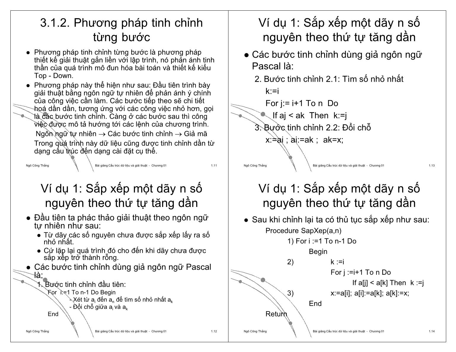 Bài giảng Công nghệ phần mềm - Chương 1: Cấu trúc dữ liệu và giải thuật - Ngô Công Thắng trang 10