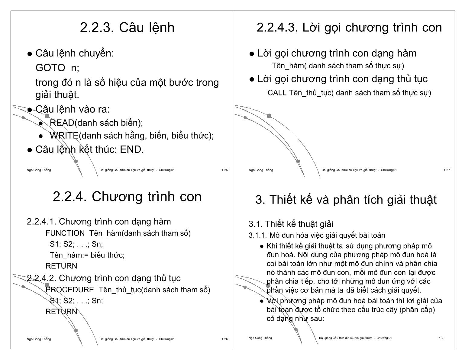 Bài giảng Công nghệ phần mềm - Chương 1: Cấu trúc dữ liệu và giải thuật - Ngô Công Thắng trang 7