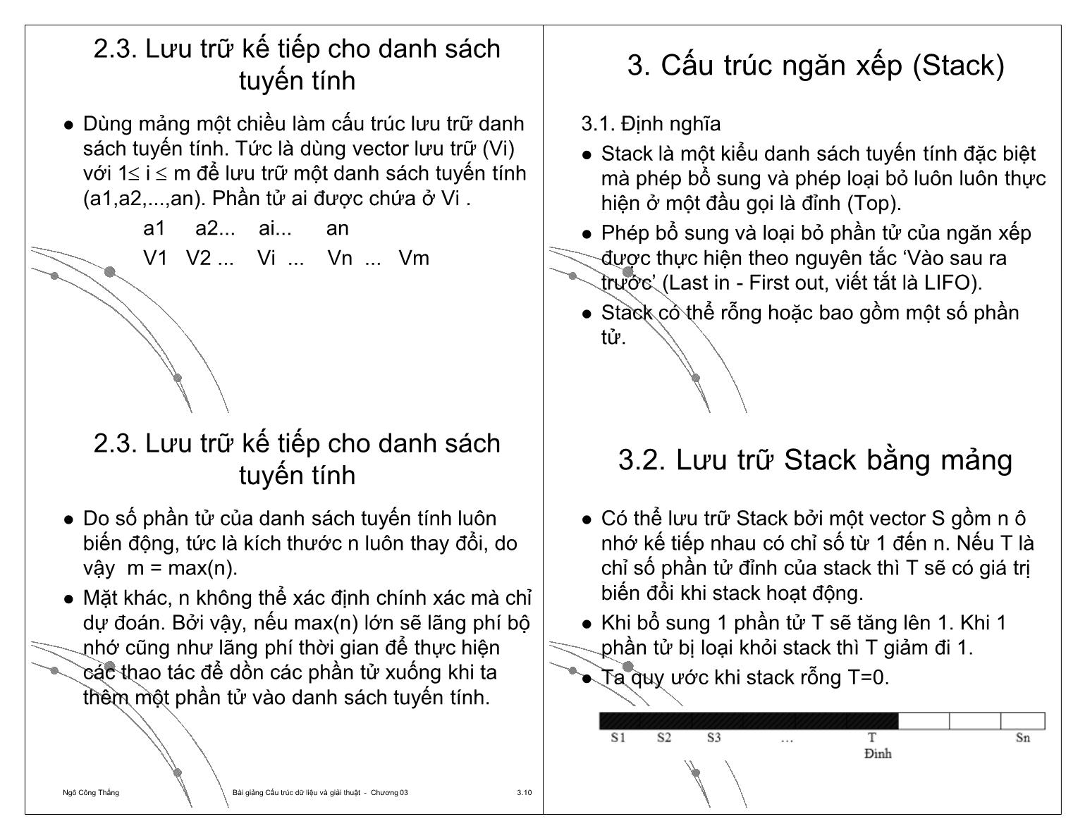 Bài giảng Công nghệ phần mềm - Chương 2: Mảng và danh sách - Ngô Công Thắng trang 3