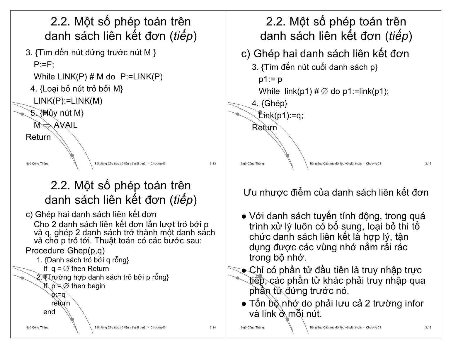 Bài giảng Công nghệ phần mềm - Chương 3: Danh sách liên kết - Ngô Công Thắng trang 4