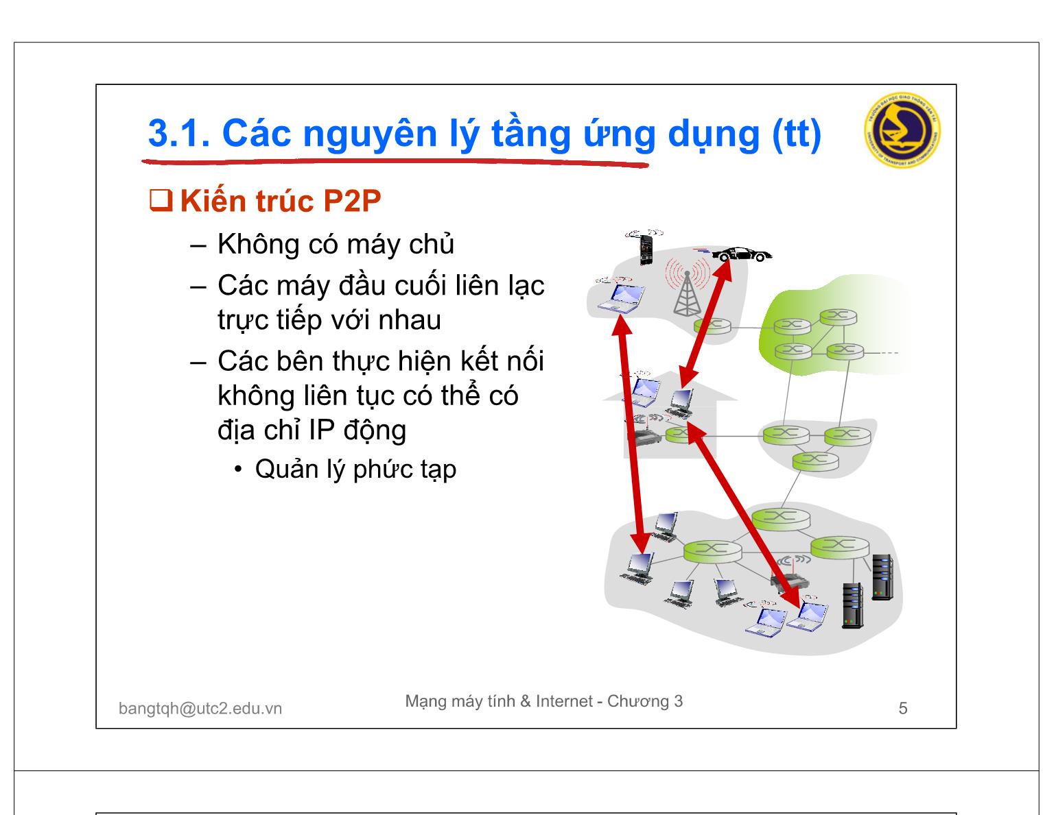 Bài giảng Mạng máy tính và Internet - Chương 3: Các giao thức tầng ứng dụng trang 5