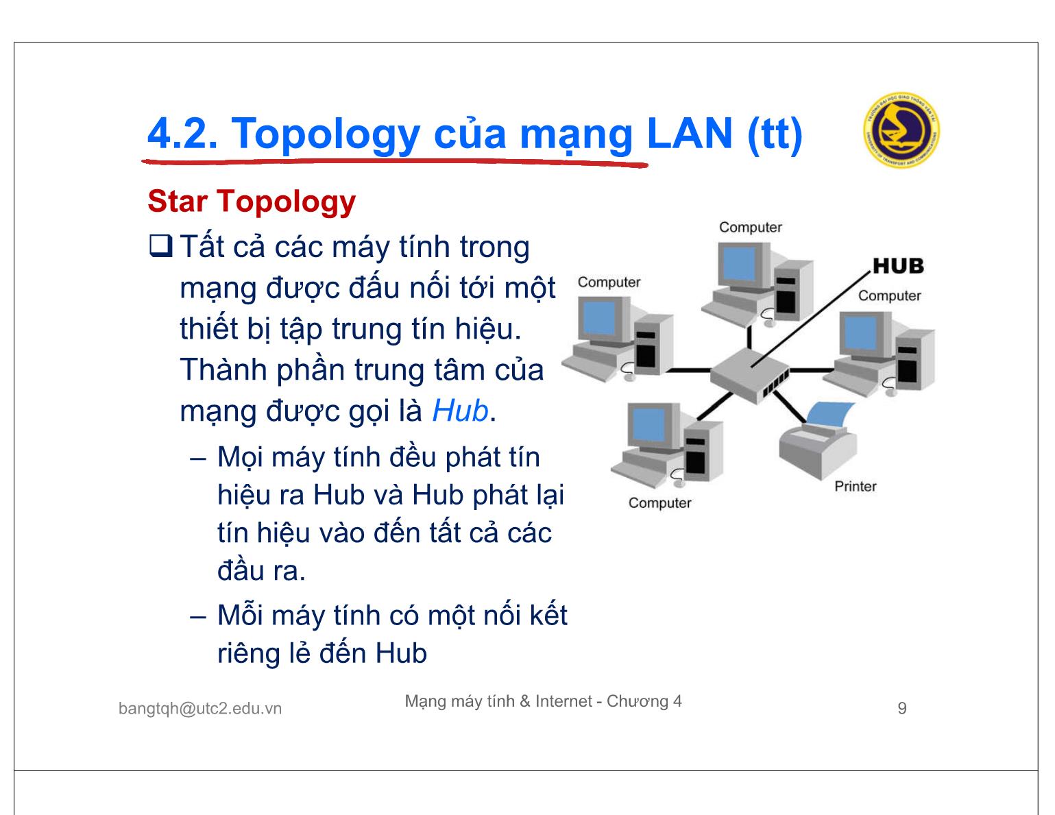 Bài giảng Mạng máy tính và Internet - Chương 4: Công nghệ mạng LAN trang 9