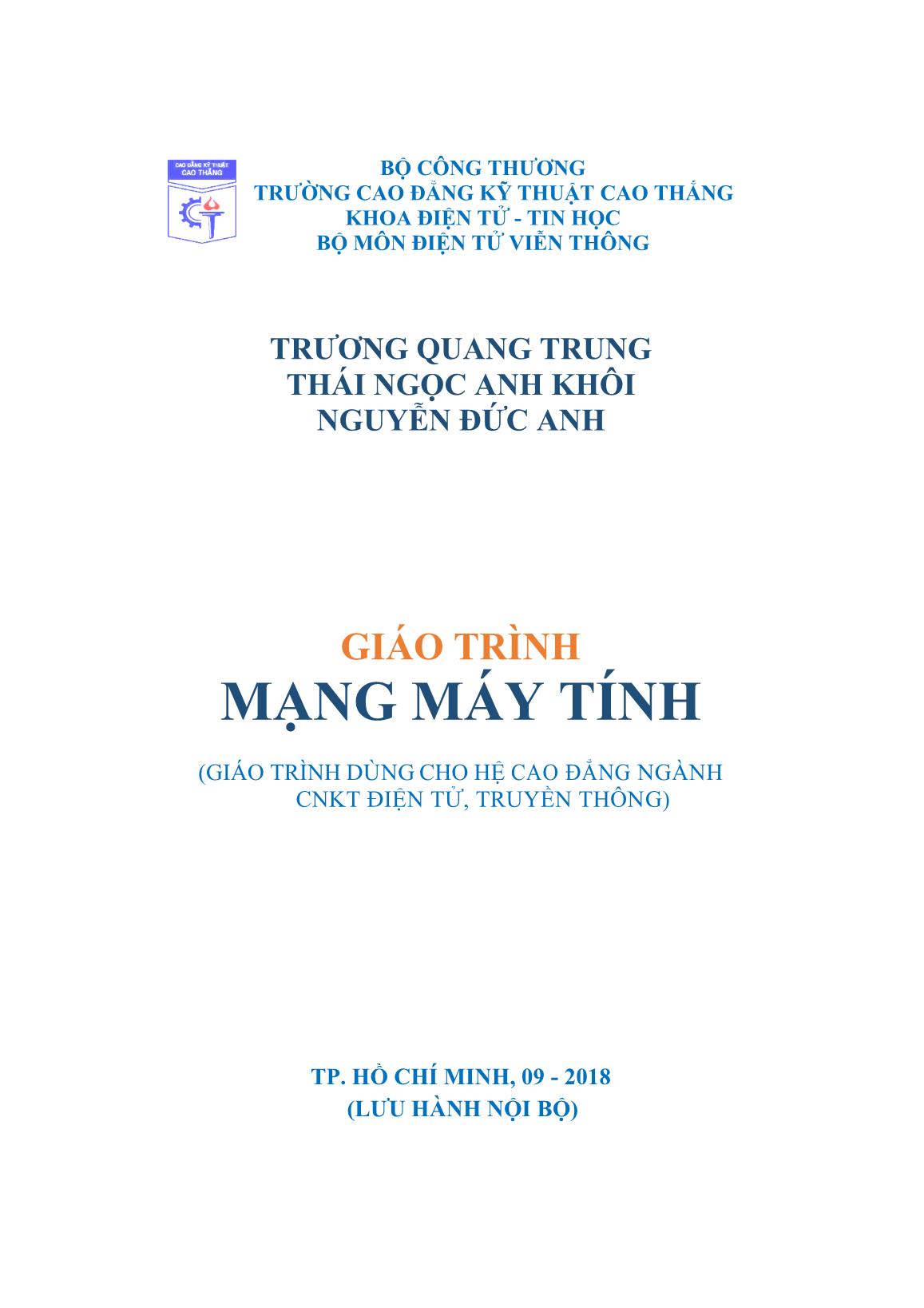 Giáo trình Mạng máy tính - Trương Quang Trung trang 1