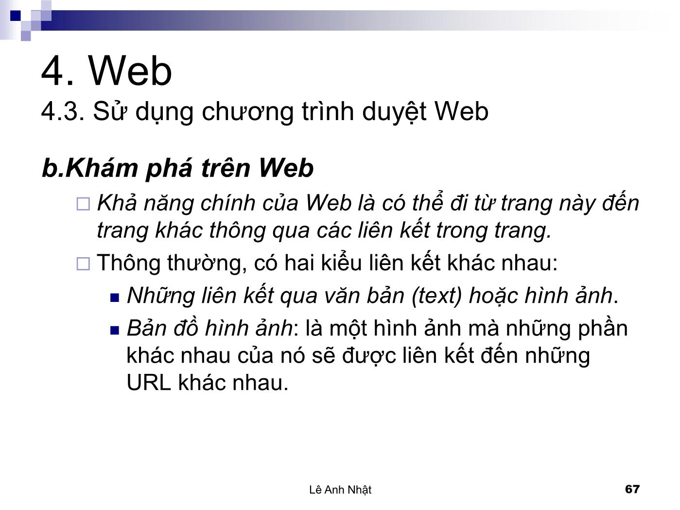 Bài giảng Internet - Bài 4: Web - Lê Anh Nhật trang 10