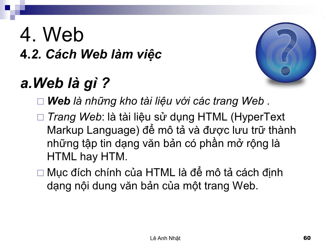 Bài giảng Internet - Bài 4: Web - Lê Anh Nhật trang 3