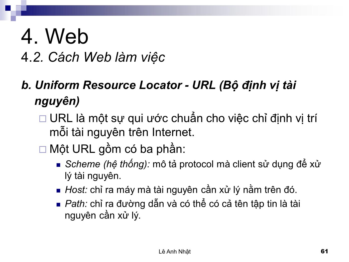 Bài giảng Internet - Bài 4: Web - Lê Anh Nhật trang 4