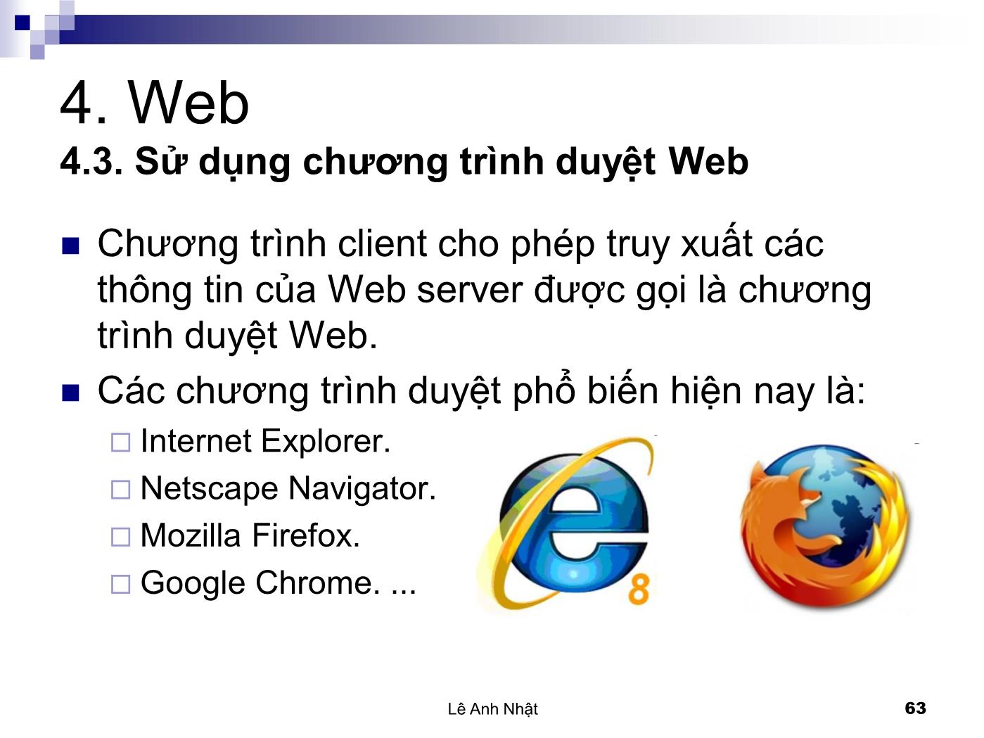 Bài giảng Internet - Bài 4: Web - Lê Anh Nhật trang 6