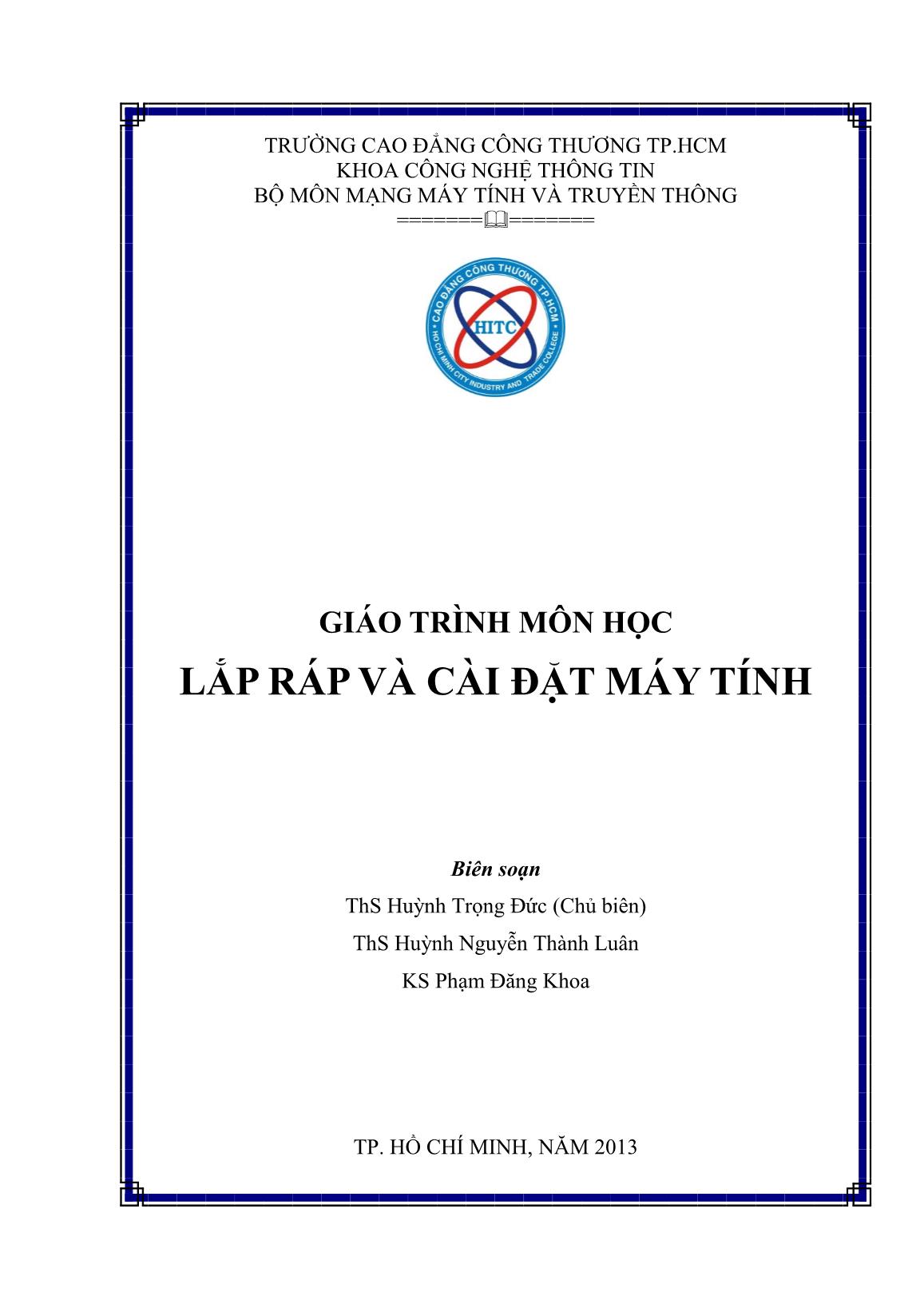 Giáo trình Lắp ráp và cài đặt máy tính - Huỳnh Trọng Đức trang 2