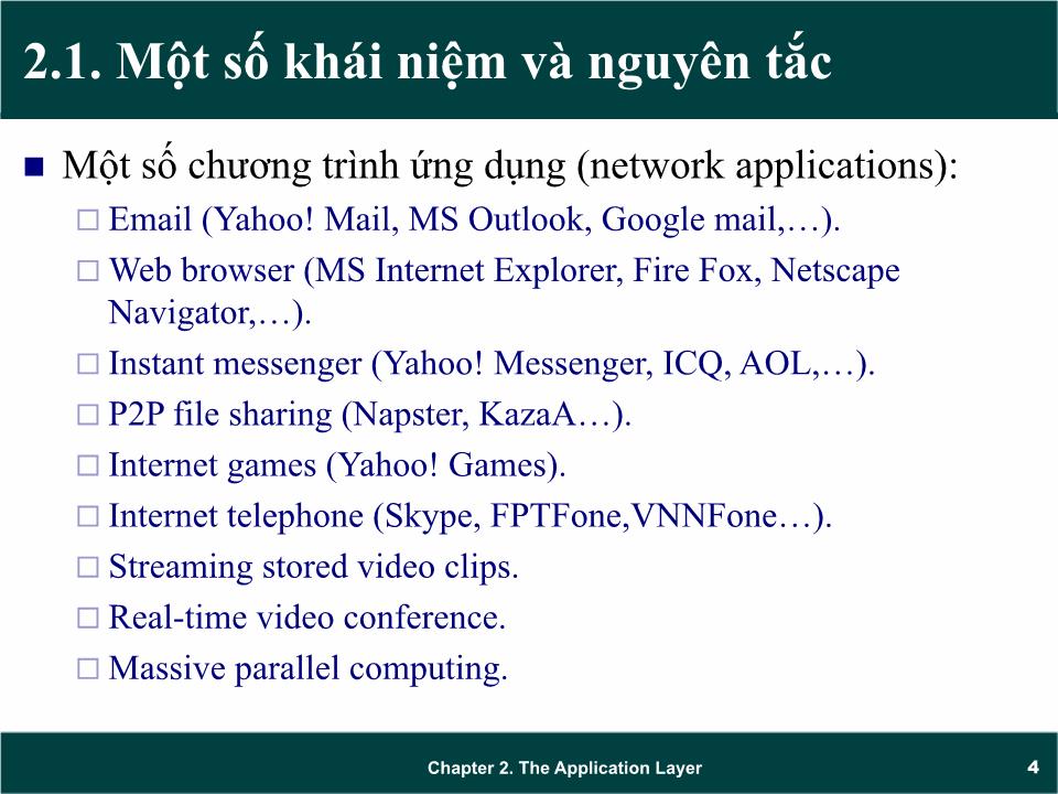 Bài giảng Mạng máy tính - Chương 2: Giao thức tầng ứng dụng (application layer) - Trần Quang Diệu trang 4