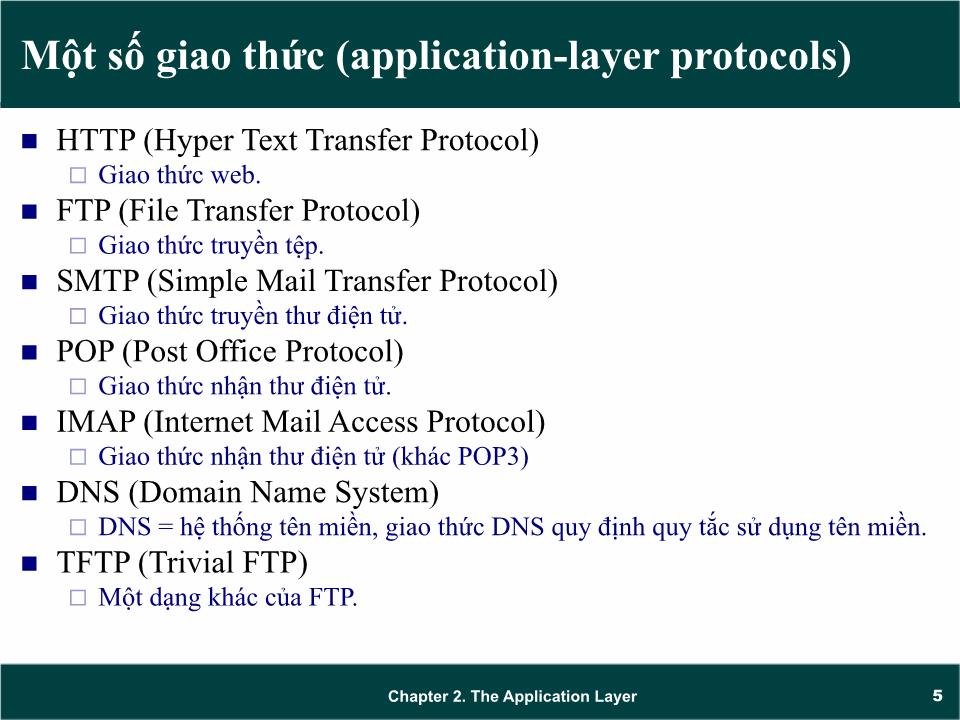 Bài giảng Mạng máy tính - Chương 2: Giao thức tầng ứng dụng (application layer) - Trần Quang Diệu trang 5