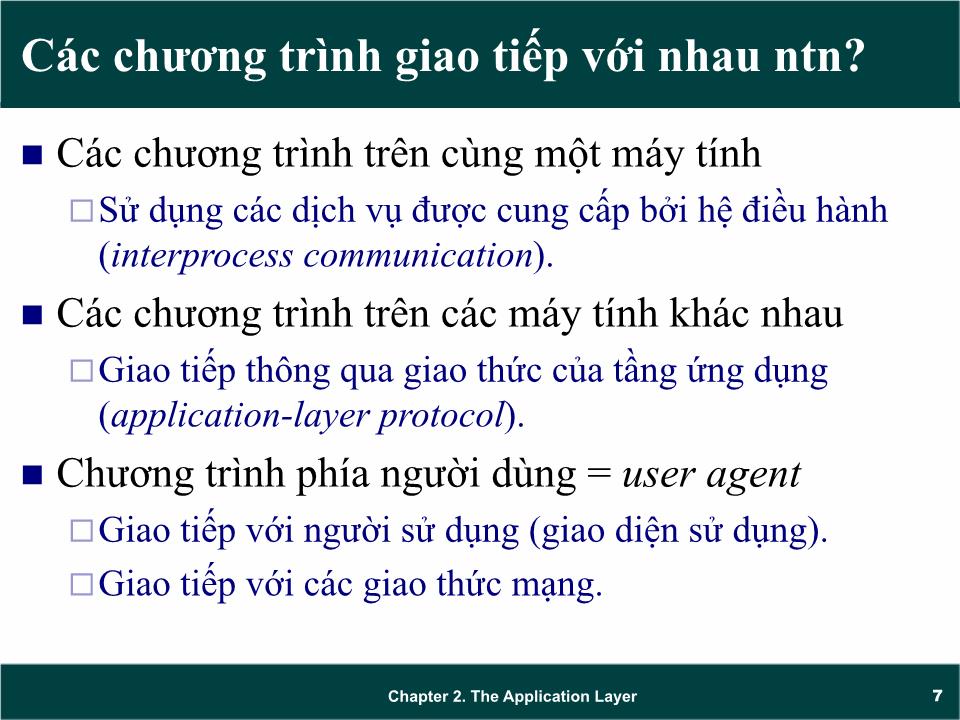 Bài giảng Mạng máy tính - Chương 2: Giao thức tầng ứng dụng (application layer) - Trần Quang Diệu trang 7