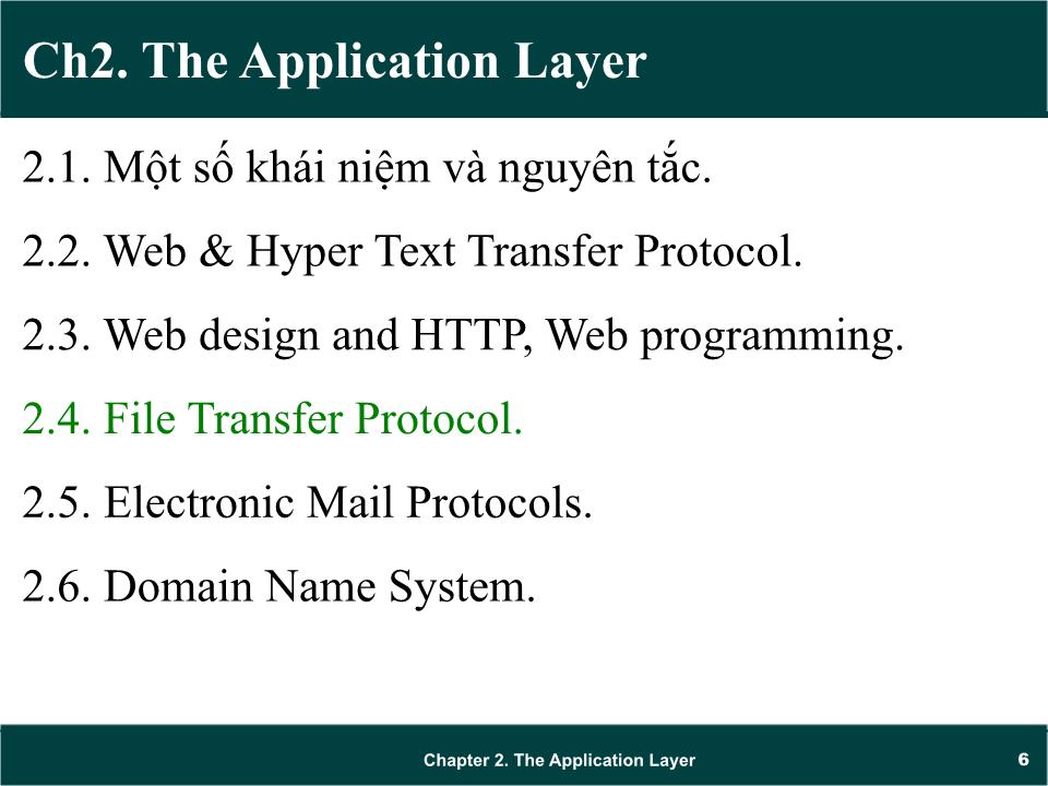 Bài giảng Mạng máy tính - Chương 2: Giao thức tầng ứng dụng (application layer) (Tiếp theo) - Trần Quang Diệu trang 6