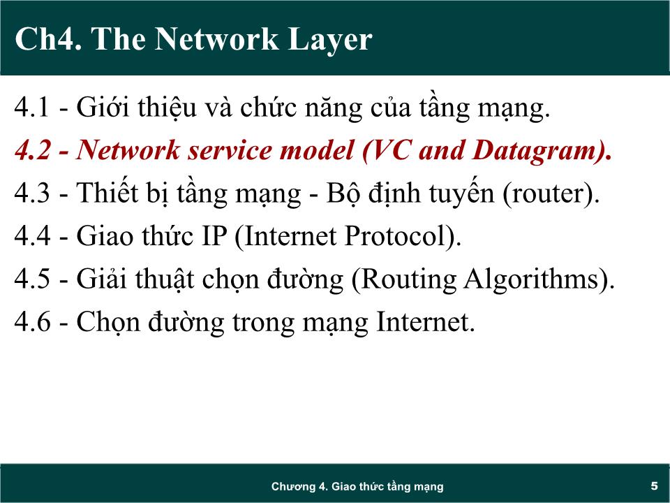 Bài giảng Mạng máy tính - Chương 4: Giao thức tầng mạng (Network layer) - Trần Quang Diệu trang 5