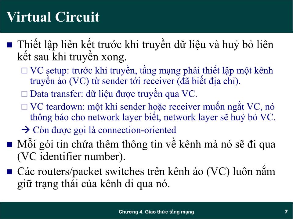 Bài giảng Mạng máy tính - Chương 4: Giao thức tầng mạng (Network layer) - Trần Quang Diệu trang 7