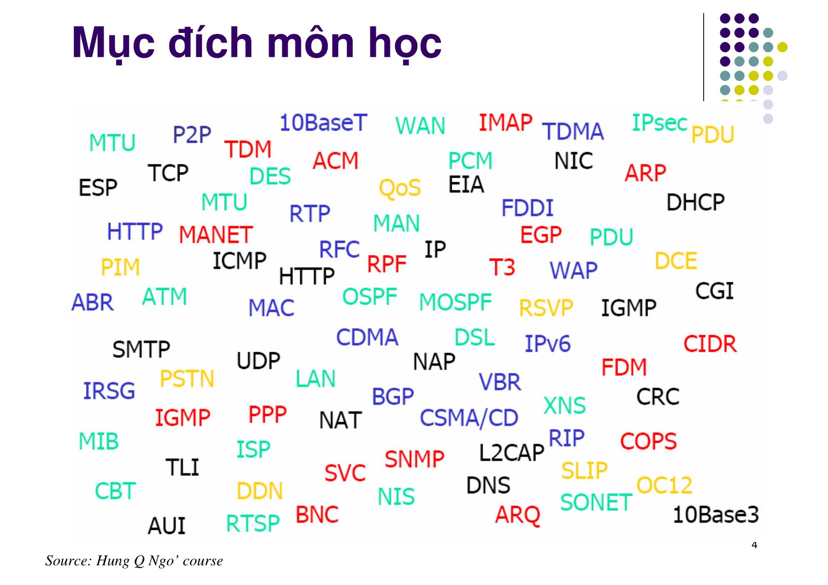 Bài giảng Mạng máy tính - Chương 1: Cơ bản về mạng máy tính - Ngô Hồng Sơn trang 4