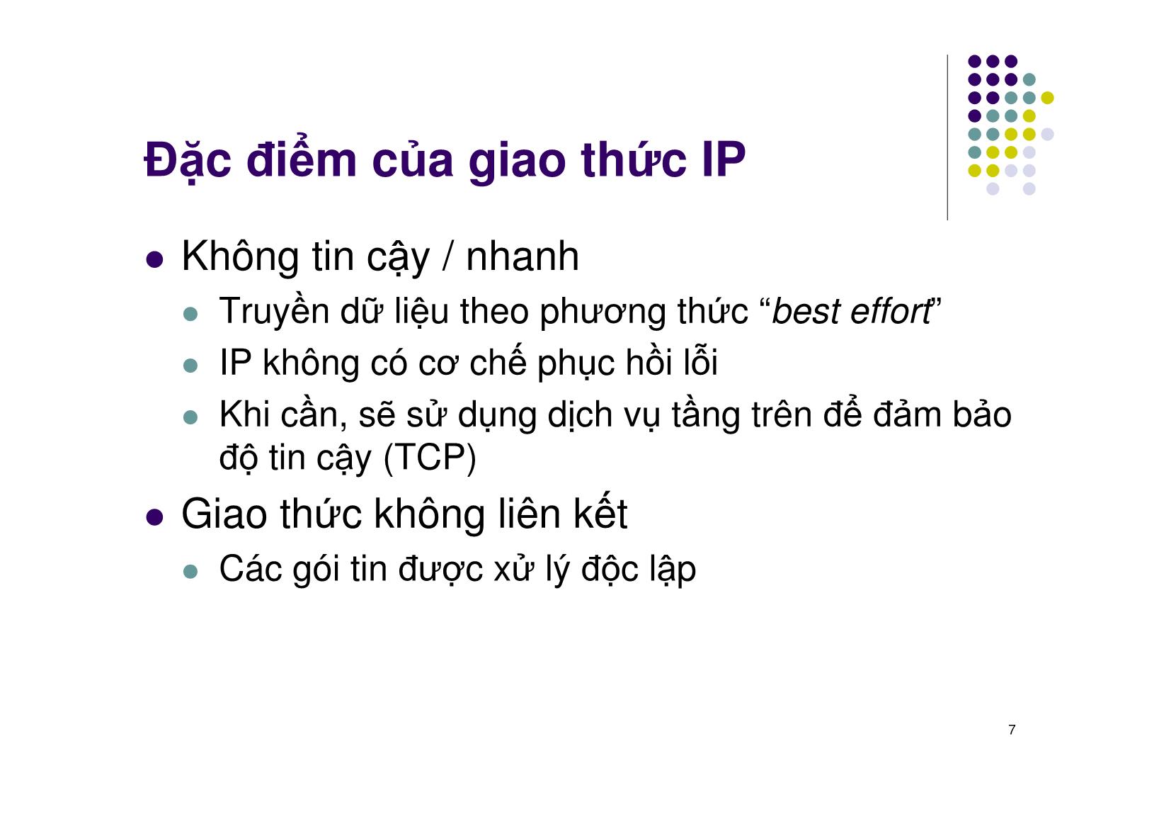 Bài giảng Mạng máy tính - Chương 3: Tầng mạng – Internet Layer - Ngô Hồng Sơn trang 7