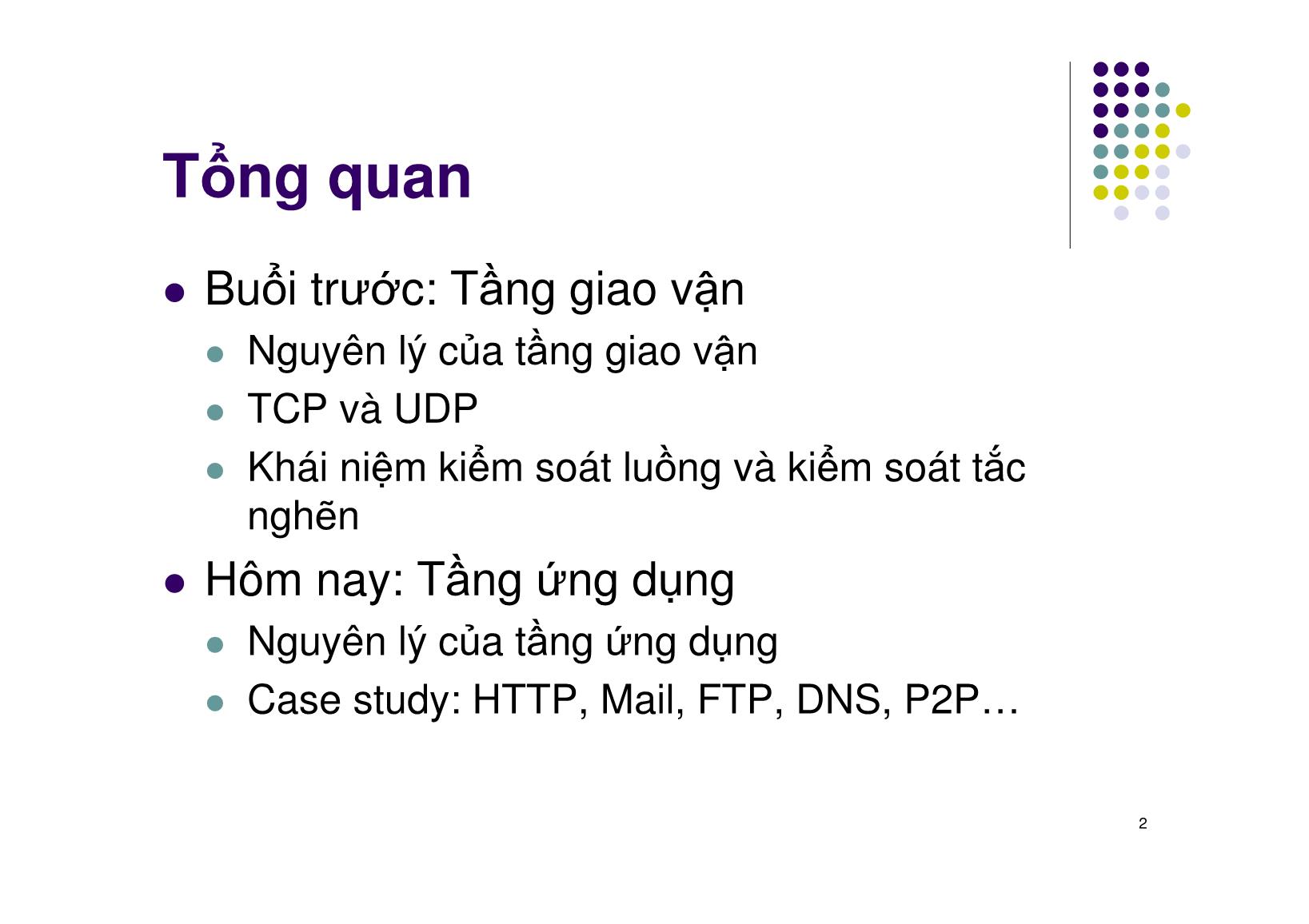 Bài giảng Mạng máy tính - Chương 7: Tầng ứng dụng - Ngô Hồng Sơn trang 2