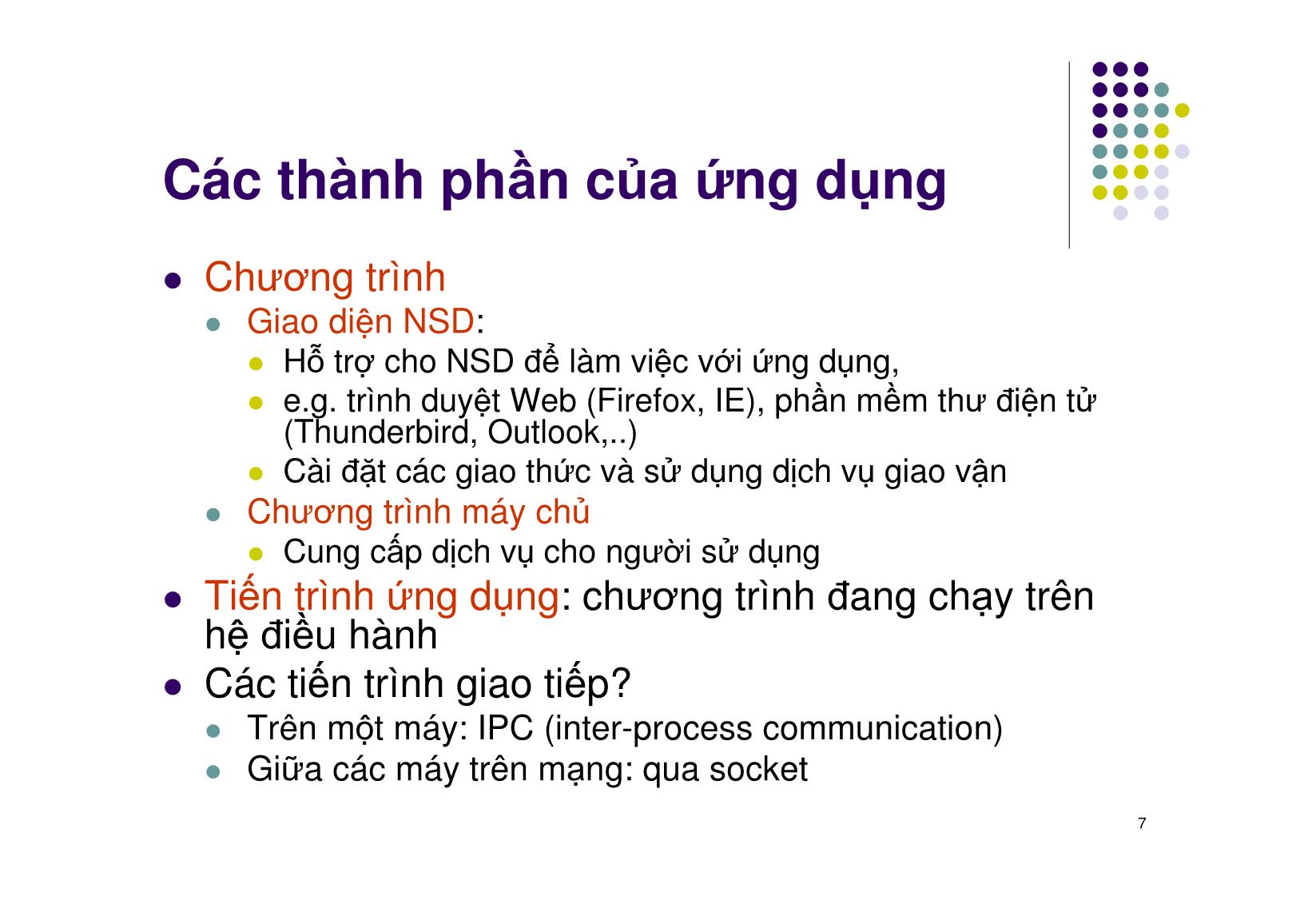 Bài giảng Mạng máy tính - Chương 7: Tầng ứng dụng - Ngô Hồng Sơn trang 7