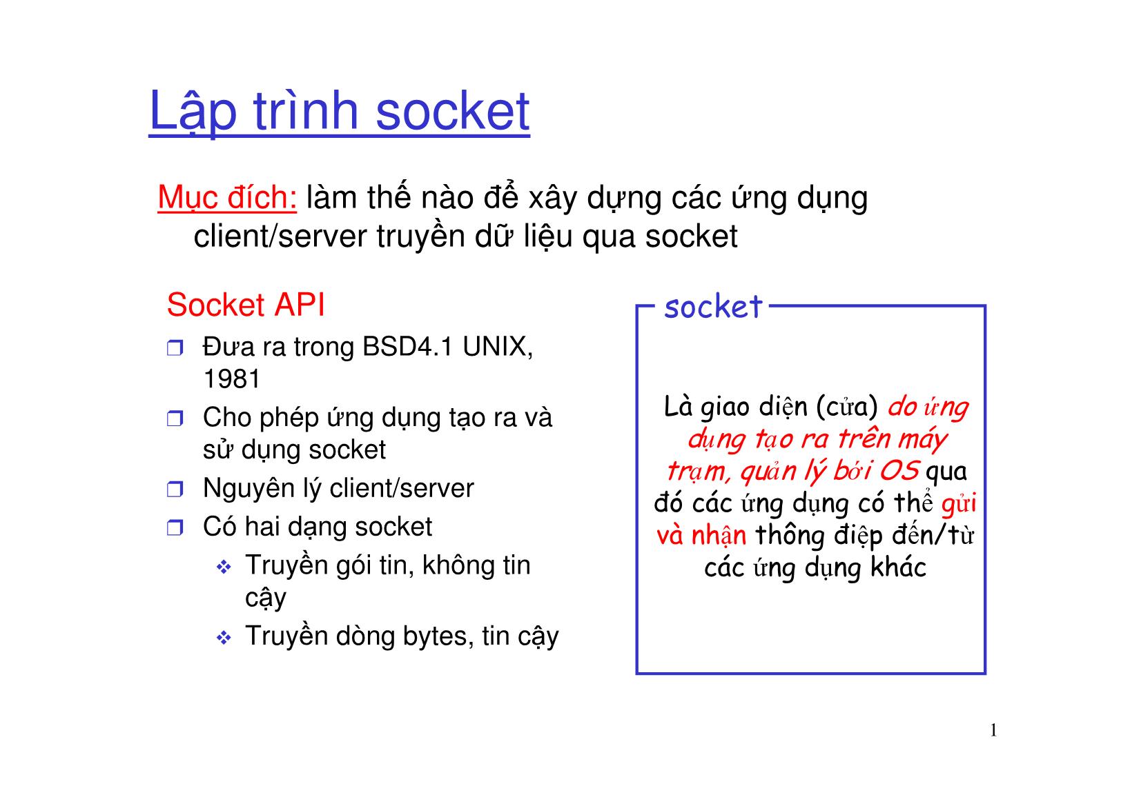 Bài giảng Mạng máy tính - Chương 7: Tầng ứng dụng (Phần 2) - Ngô Hồng Sơn trang 1