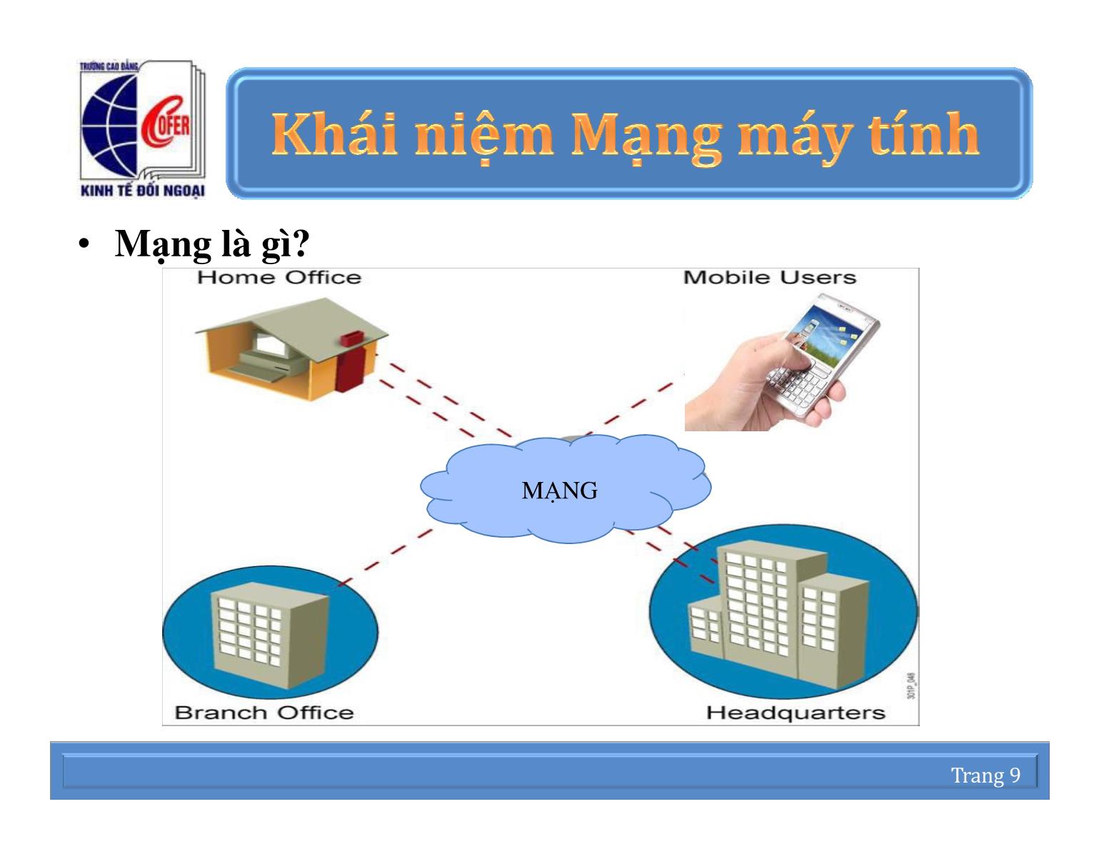 Bài giảng Mạng thông tin quốc tế - Chương 1: Tổng quan về MMT và tìm kiếm thông tin trên mạng Internet - Nguyễn Anh Việt trang 9