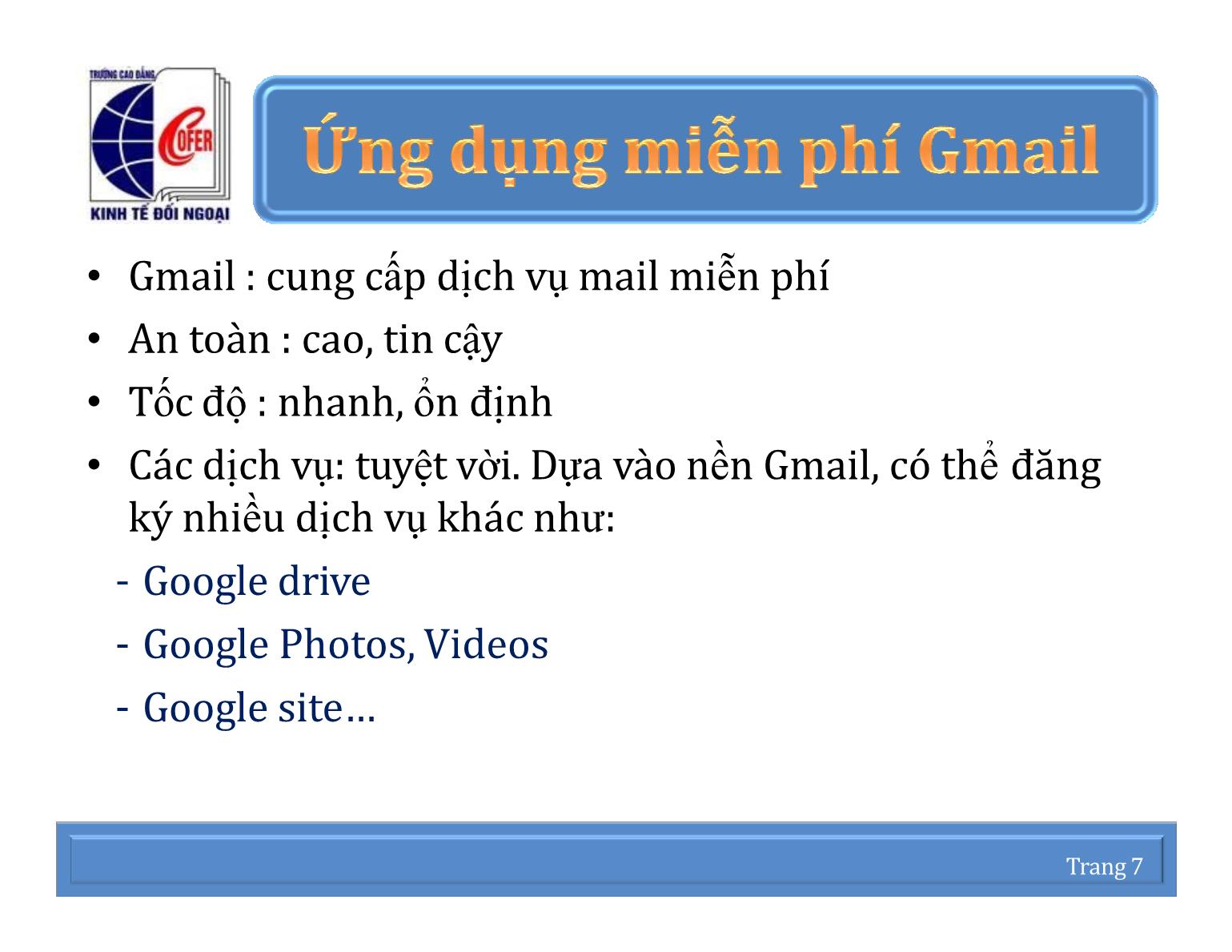 Bài giảng Mạng thông tin quốc tế - Chương 2: Quản lý thư điện tử - Email - Nguyễn Anh Việt trang 10