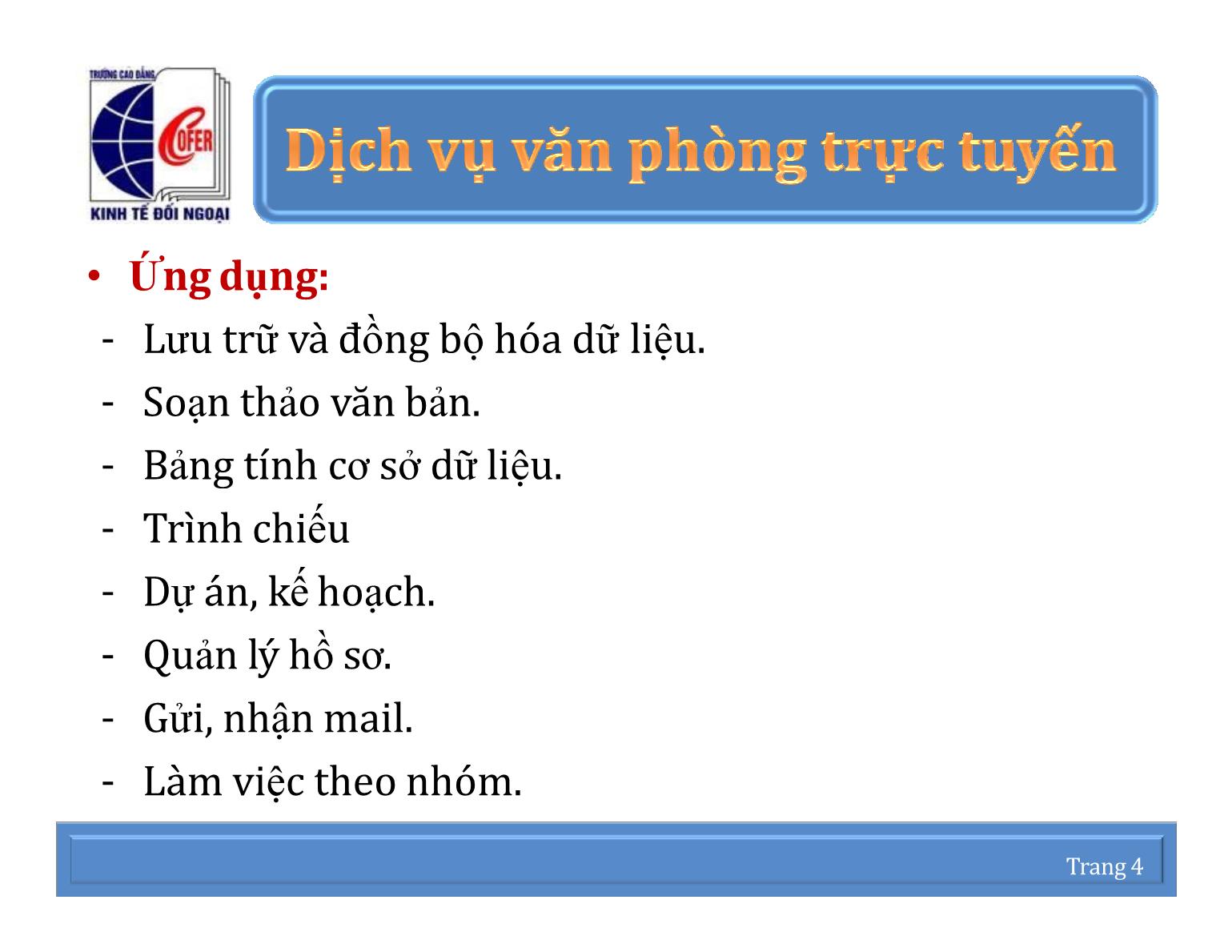 Bài giảng Mạng thông tin quốc tế - Chương 2: Quản lý thư điện tử - Email - Nguyễn Anh Việt trang 4