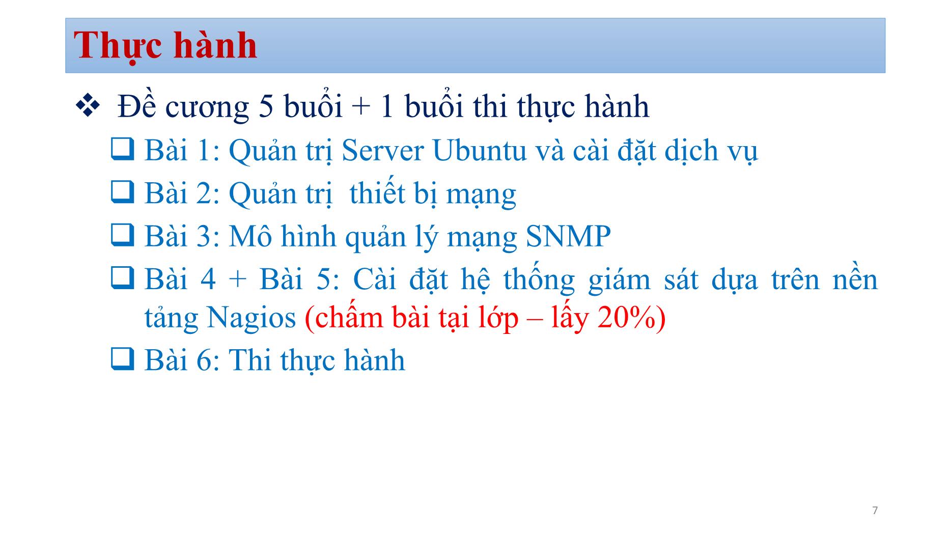 Bài giảng Quản trị mạng - Bài: Giới thiệu môn học - Bùi Minh Quân trang 7