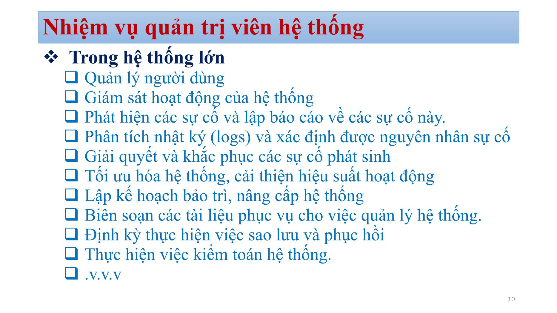 Bài giảng Quản trị mạng - Chương 1: Tổng quan quản trị mạng - Bùi Minh Quân trang 10