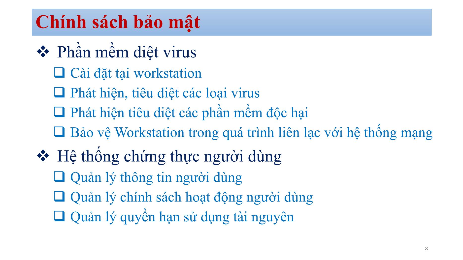 Bài giảng Quản trị mạng - Chương 3: Chiến lược quản trị mạng - Bùi Minh Quân trang 8