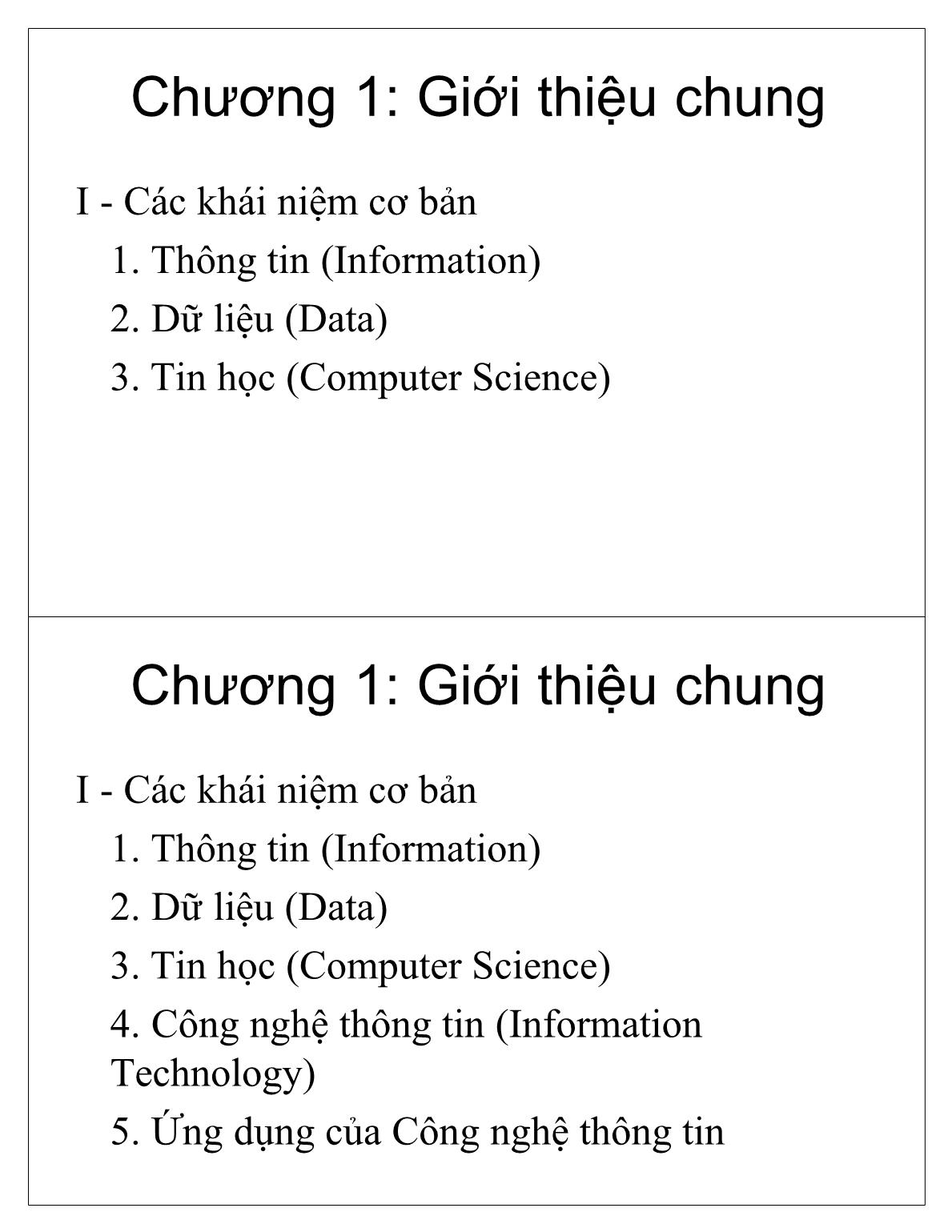 Bài giảng Tin học cơ sở - Chương 1: Giới thiệu chung - Học viện Nông nghiệp Việt Nam trang 3