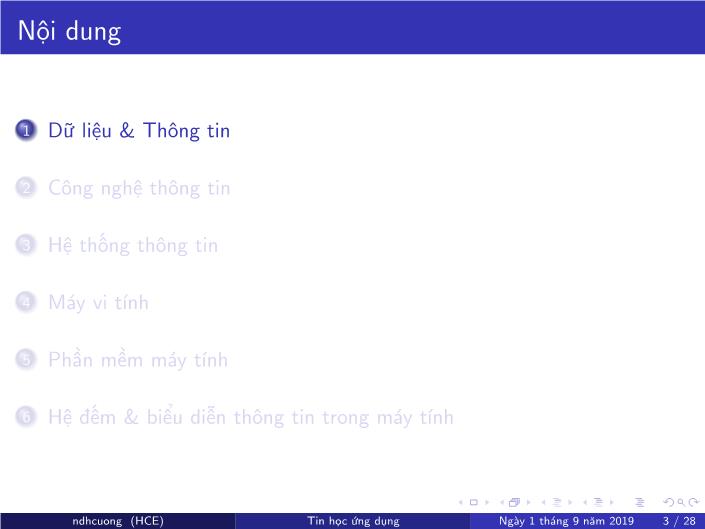 Bài giảng Tin học ứng dụng - Chương 1: Một số khái niệm cơ bản - Năm học 2019-2020 - Nguyễn Đình Hoa Cương trang 3