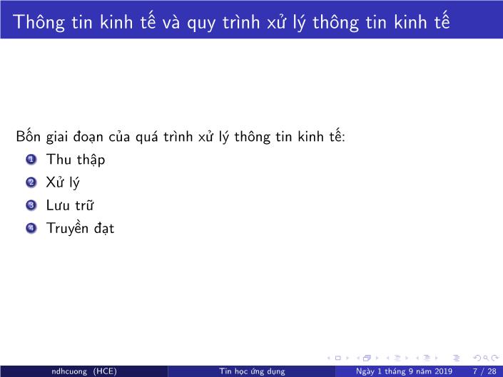 Bài giảng Tin học ứng dụng - Chương 1: Một số khái niệm cơ bản - Năm học 2019-2020 - Nguyễn Đình Hoa Cương trang 7