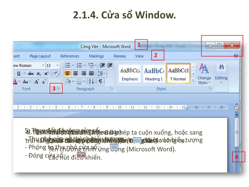 Bài giảng Tin 1 - Chương 2: Hệ điều hành Window - Trưởng Đại học Kinh doanh và Công nghệ Hà Nội trang 6